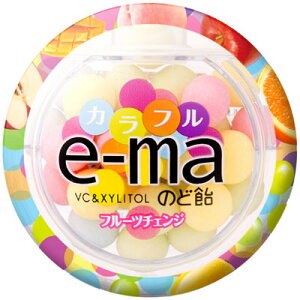 味覚糖 e-ma のど飴容器 カラフルフルーツチェンジ 33g×6袋