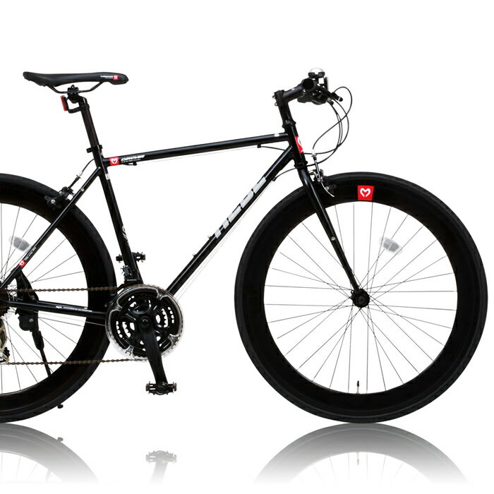 CANOVER/カノーバー クロスバイク 700x25CCAC-024 HEBE(ヘーベー)【ブラック】シマノ製21段ギア クロモリフレーム 通勤通学 スポーティ オオトモ CR-MO4130 ストリート 自転車