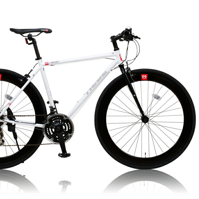 CANOVER/カノーバー クロスバイク 700x25CCAC-024 HEBE(ヘーベー)【ホワイト】シマノ製21段ギア クロモリフレーム 通勤通学 スポーティ オオトモ CR-MO4130 ストリート 自転車