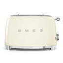 SMEG/スメッグポップアップトースターTSF01‐CR-JPレトロ デザイン おしゃれ家電 ハイブランド 4～8 枚切り対応 イタリア老舗ブランド プレゼント ステンレス製 パンくずトレイ ベーグル 食パン トースト 冷凍パン