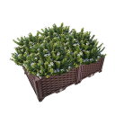 BAOYOUNI 組み立て簡単ガーデンボックス プランターボックスプラスチック鉢植え入れ花 植物 栽培ブラウン 鉢用品 大型プランター 莱園キット (S, 二列四個セット)