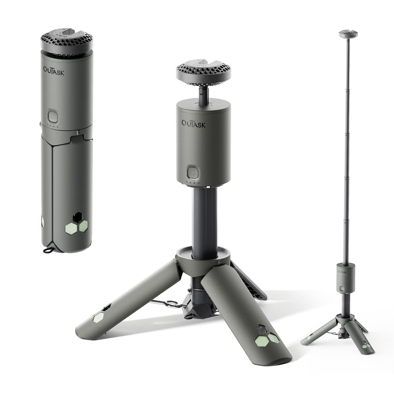 楽天お買い得本舗　岡山店Outask三脚付きランタン 業界初の収納式キャンプ ランタン ledランタン 充電式 キャンプ用ランタン 12000mAhバッテリー付き IPX6/IPX7防水懐中電灯キャンプランタン アウトドア/キャンプ/BBQ/家庭照明/夜釣り/緊急SOS 防災グッ