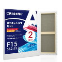 AUREUO 張りキャンバス セット F15 (65.2cmX53cm) 中目 綿化繊混紡 2枚 初心者 絵画用具 芸術絵創作 現代油絵 美術装飾 水彩画・油絵...