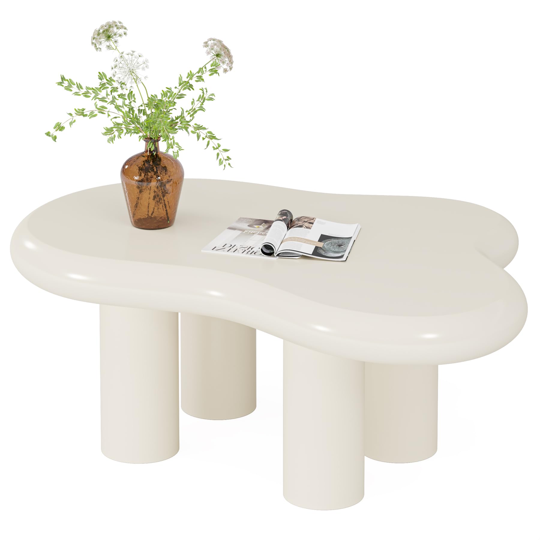 Tribesigns ローテーブル リビングテーブル 雲形 クラウド コーヒーテーブル モダンおしゃれ 木製 セン..