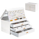 ProCase アクセサリー収納 ジュエリーボックス 4層 引き出し付き ジュエリーケース アクセサリーケース ジュエリー収納 宝石箱 小物入れ ネックレス・ピ...