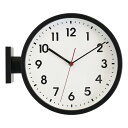 ベスタイム(BESTIME) 66296A 両面壁掛け時計 掛け時計 黒いアルミニウム 白い文字盤 高さ32x幅28x10cm キッチン リビング 玄関 ベッドルーム 居間 書斎 図書館 オフィス。