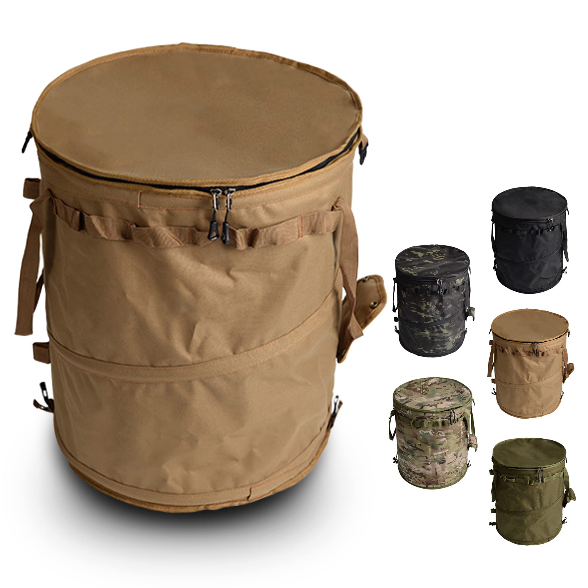 キャンプ トラッシュボックス 自立式 ポップアップ ゴミ箱 コンテナ ギア 収納 ストーブ 折りたたみ 薪..