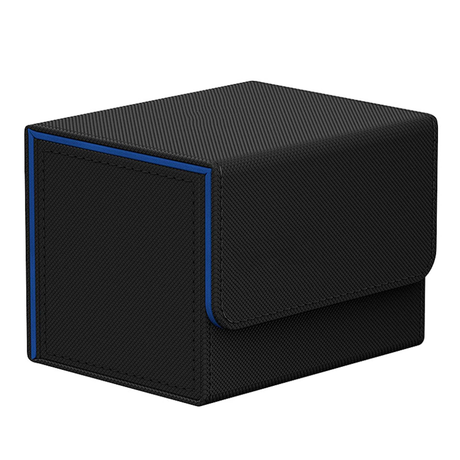 HG CHASING TRIBE デッキケース トレカケース マグネット PU レザー カード220枚収納 横入れ 大容量 スリーブ対応 トレーディングカードケース (220枚のカード収納（横版）, 黒、ブルー)