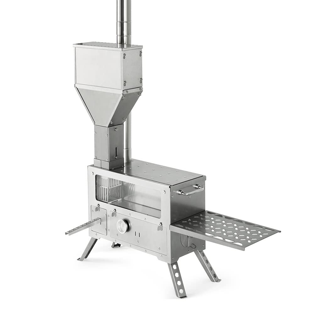 楽天お買い得本舗　岡山店Naturehike ペレットストーブ 自己吸入・排煙 燃焼時間6h ガラス製防火窓 炉脚折りたたみ収納 アウトドアキャンプ テントストーブ 薪ストーブ （ストーブ）