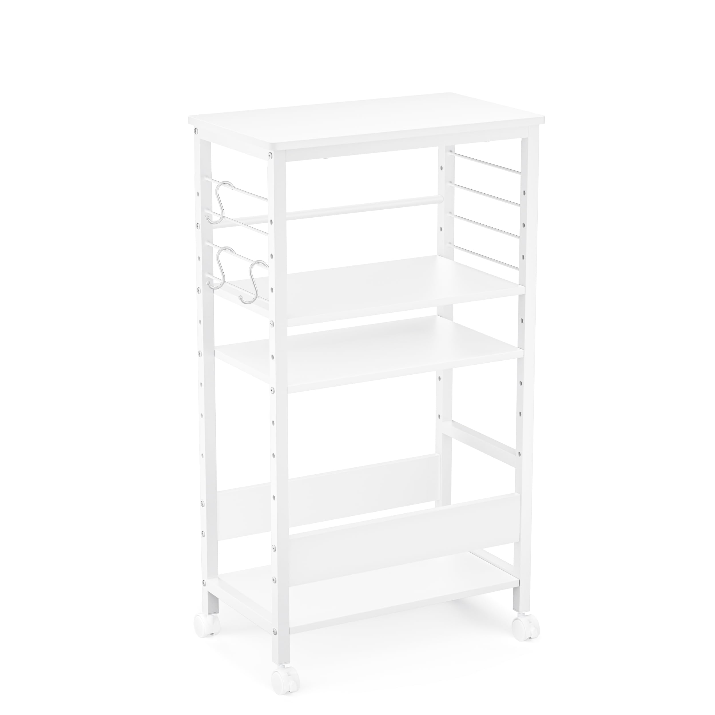 DEWEL pcワゴン pcラック プリンター台 幅60&奥行35&高さ105cm キャスター/アジャスター付き 棚板高さ..