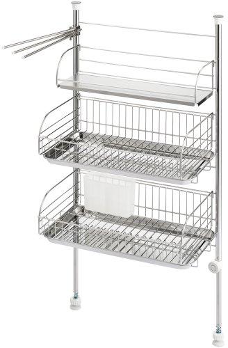 ・サイズ:43.4×24×71~1110cm・本体重量:3.2kg・素材・材質:本体フレーム(パイプ部)・トレイ・スパイス棚(板部)・布巾掛け(取付板部)/ステンレス、本体フレーム(ワイヤー部)・水切りバスケット・スパイス棚(ワイヤー部)・布巾掛け(パイプ部)/18-8ステンレス、箸入/ポリプロピレン、クッションゴム/シリコンゴム・原産国:日本商品紹介 キッチンスペースの有効活用 縦空間を利用した水切りラック バスケットの取り外しが可能な突っ張り式 より ●キッチンスペースの有効活用 ●縦空間を利用した水切りラック ●バスケットの取り外しが可能な突っ張り式