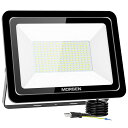 【超薄型・明るい】MORSEN led投光器 LED作業灯 200W 3000w相当 SMD チップ 20000LM 1.8コード PSE適合 IP66防水 昼...