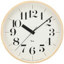 レムノス(Lemnos) 掛け時計 リキ 電波時計 アナログ 木枠 天然色木地 WR20-02ホワイト 25.4cm