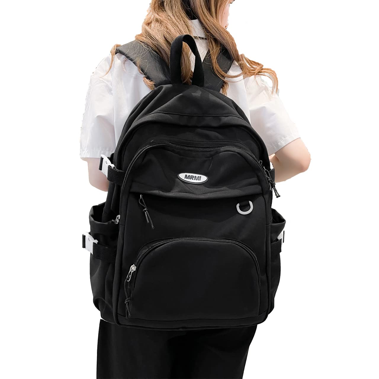 楽天お買い得本舗　岡山店[ZESU] リュック レディース リュック 通学 大容量 韓国 リュックサック 男女兼用 バックパック 高校生 カジュアルバッグアウトドア 中学生 学生 修学 通勤 ブラック （ブラック）