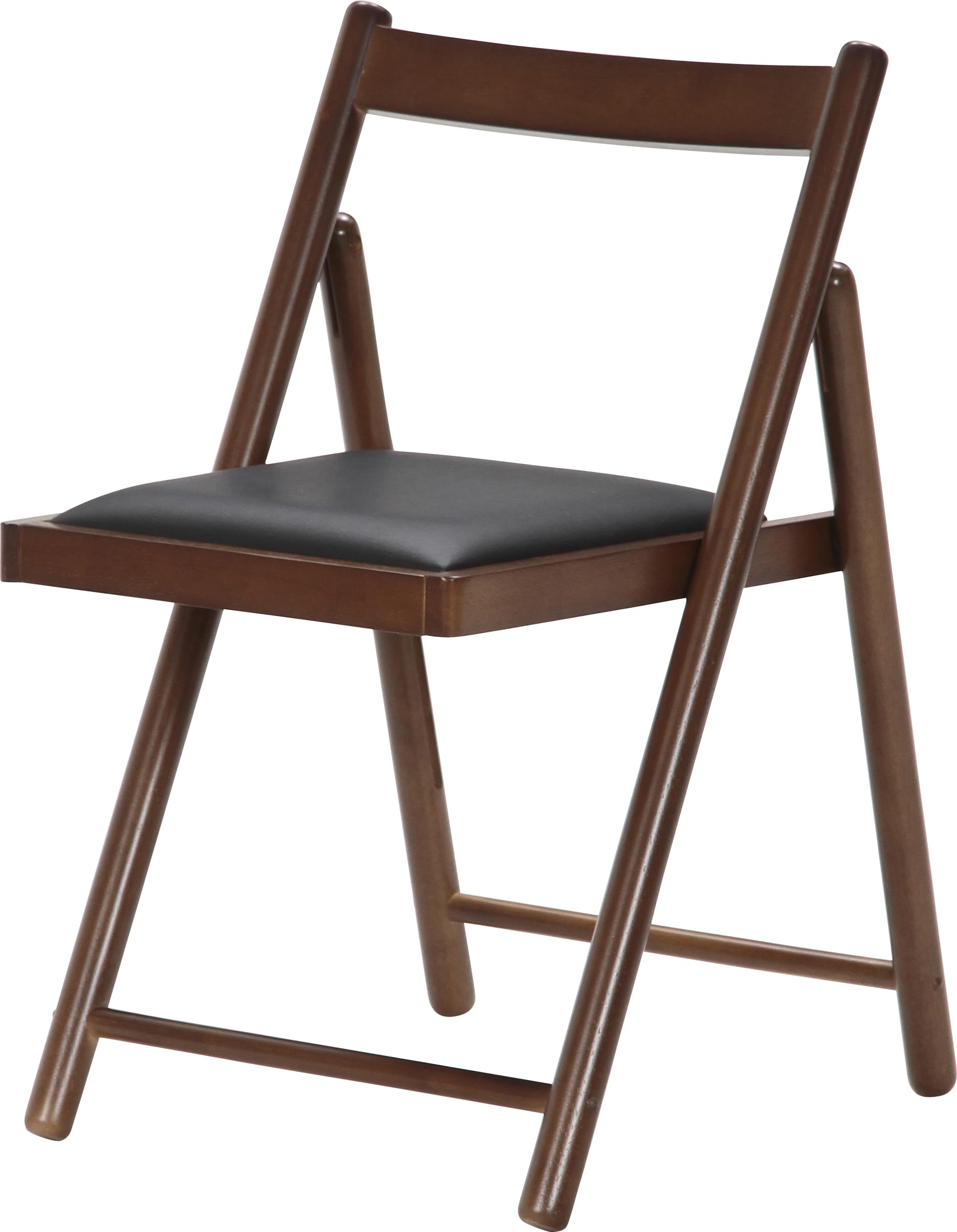 不二貿易 折りたたみチェア 椅子 幅43×奥行53×高さ70cm ミディアムブラウン 完成品 クッション付き 天..