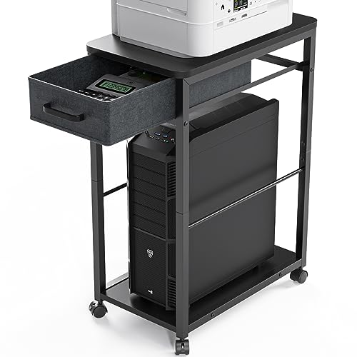 パソコンワゴン pcワゴン cpuワゴン キャスター付き 引き出し付き デスクワゴン パソコン収納 木製 サ..