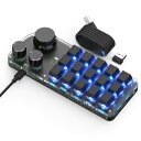 SIKAI CASE 新型番 15キー プログラマブルキーボード 2023 片手キーボード メカニカルキーボード【2.4G接続 Bluetooth接続 7色RGB 回転ノブ 18キャラクタ 6連打】2.4GHzレシーバ付き 3モード連続 カスタム可能なキー