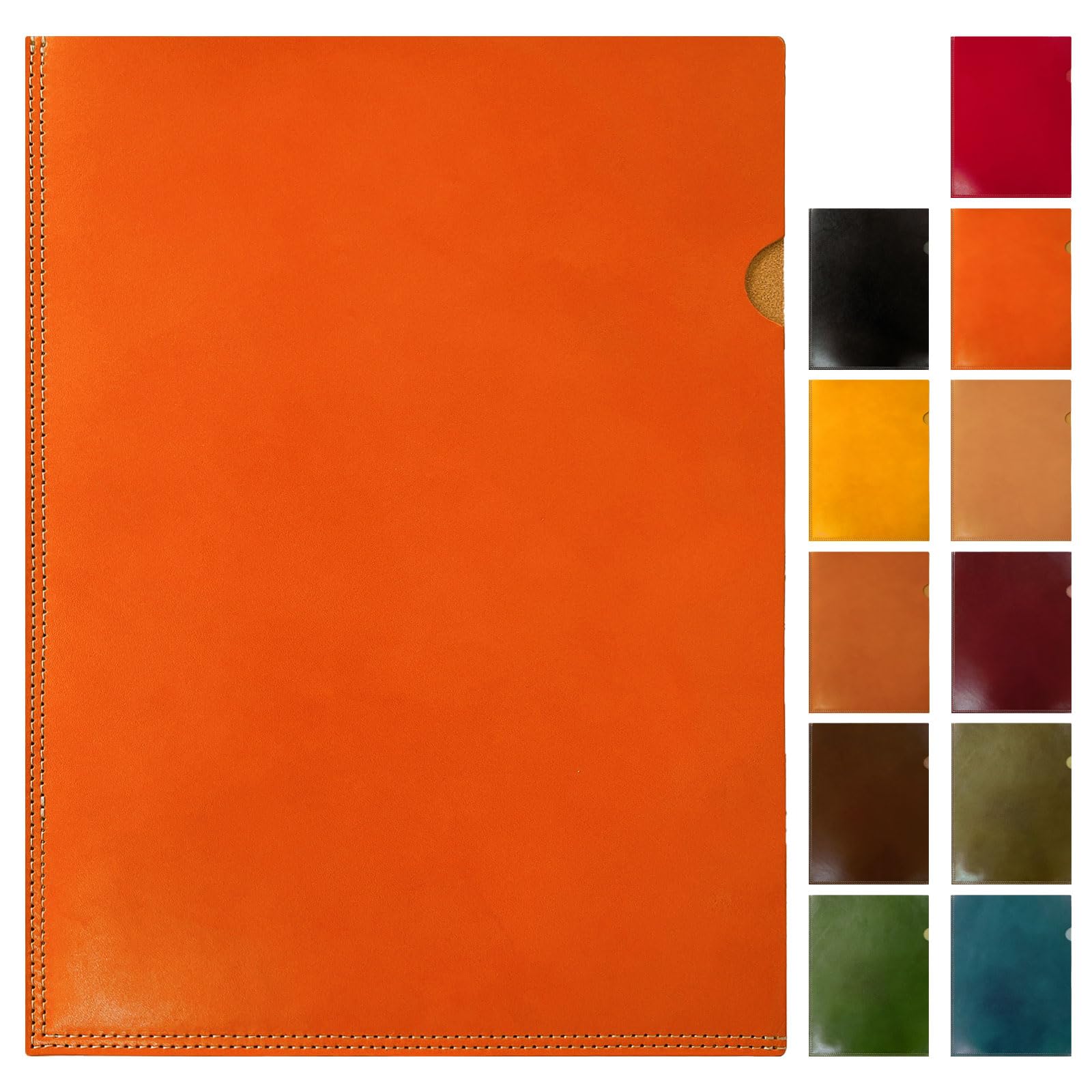 栃木レザー 本革 一回り大きな A4 +3cm ファイル レザーファイル 書類入れ A4ファイル 書類 収納 文具 ビジネスグッズ シンプル A4サイズ ファイル ステーショナリー 資料ケース 革 こだわり親父の本革+3cm オレンジ