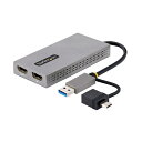 StarTech.com ディスプレイアダプター/USB-C & A/2x HDMI/11cm cbl/Win & mac