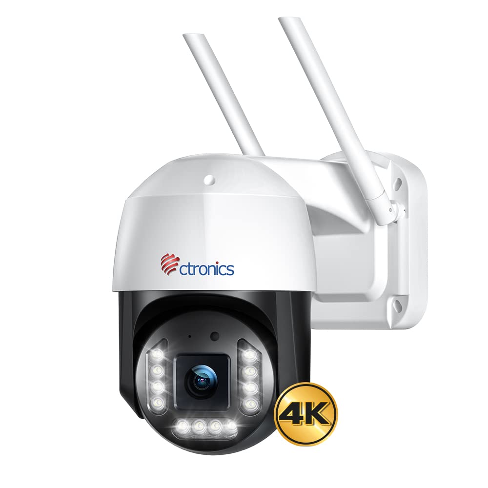 【 4K・5GWi-Fi】Ctronics 防犯カメラ 屋外 800万画素 車両/ペット認識 自動追跡 ヒューマン検知 投光威嚇 FTP/ONVIF/NVR/NAS/256GB MicroSDカード対応 24時間録画 双方向通話 遠隔操作 家族共有 APモ