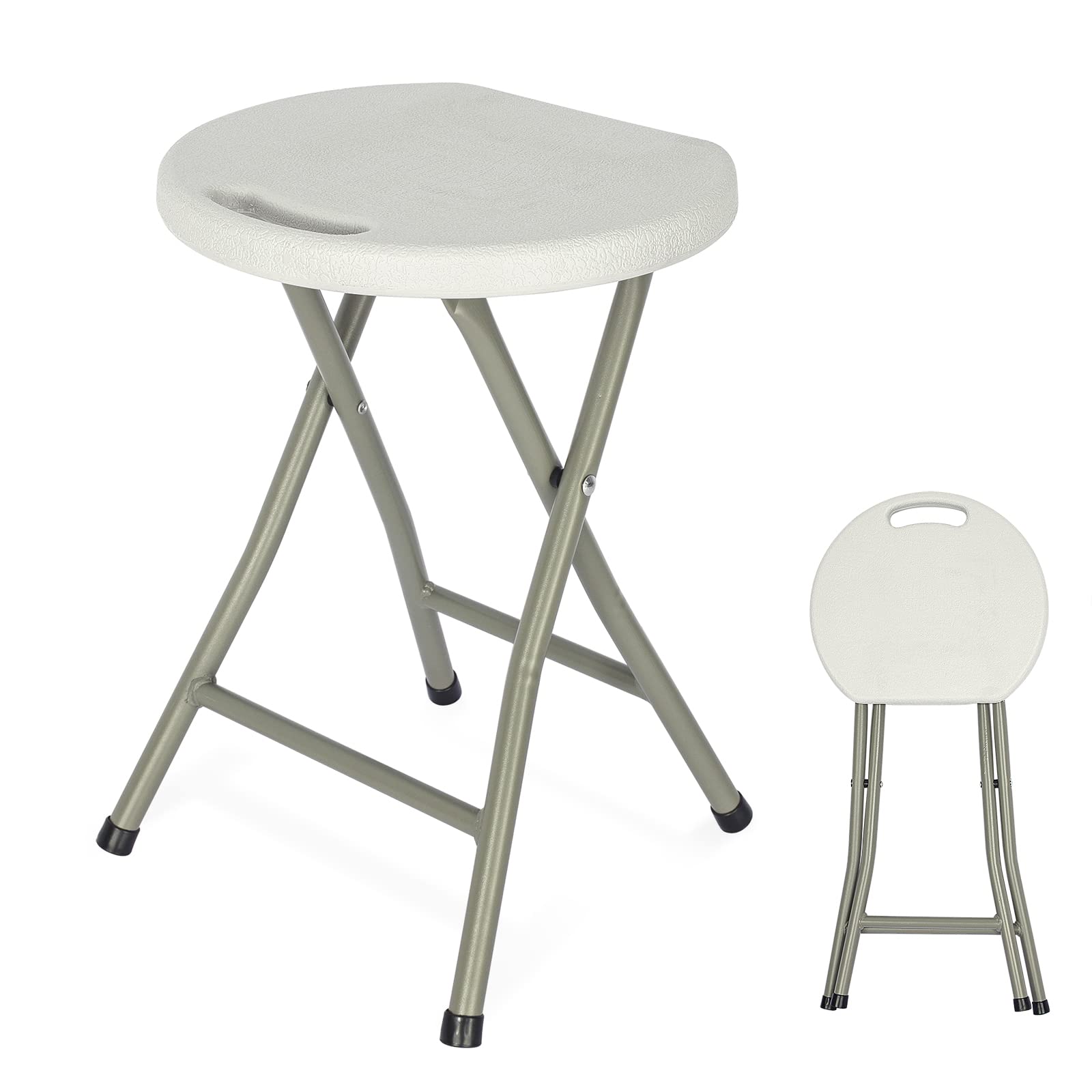 BQKOZFIN 折りたたみスツール ポータブルスツール 厚手の小さな丸いスツール 小さなベンチ 強くて丈夫..