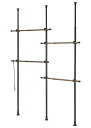 武田コーポレーション 【つっぱり棒・ハンガーラック・収納】 ブラック 150×12×220cm 突っ張りデザインハンガーラック ツイン T1-TDRT158BK