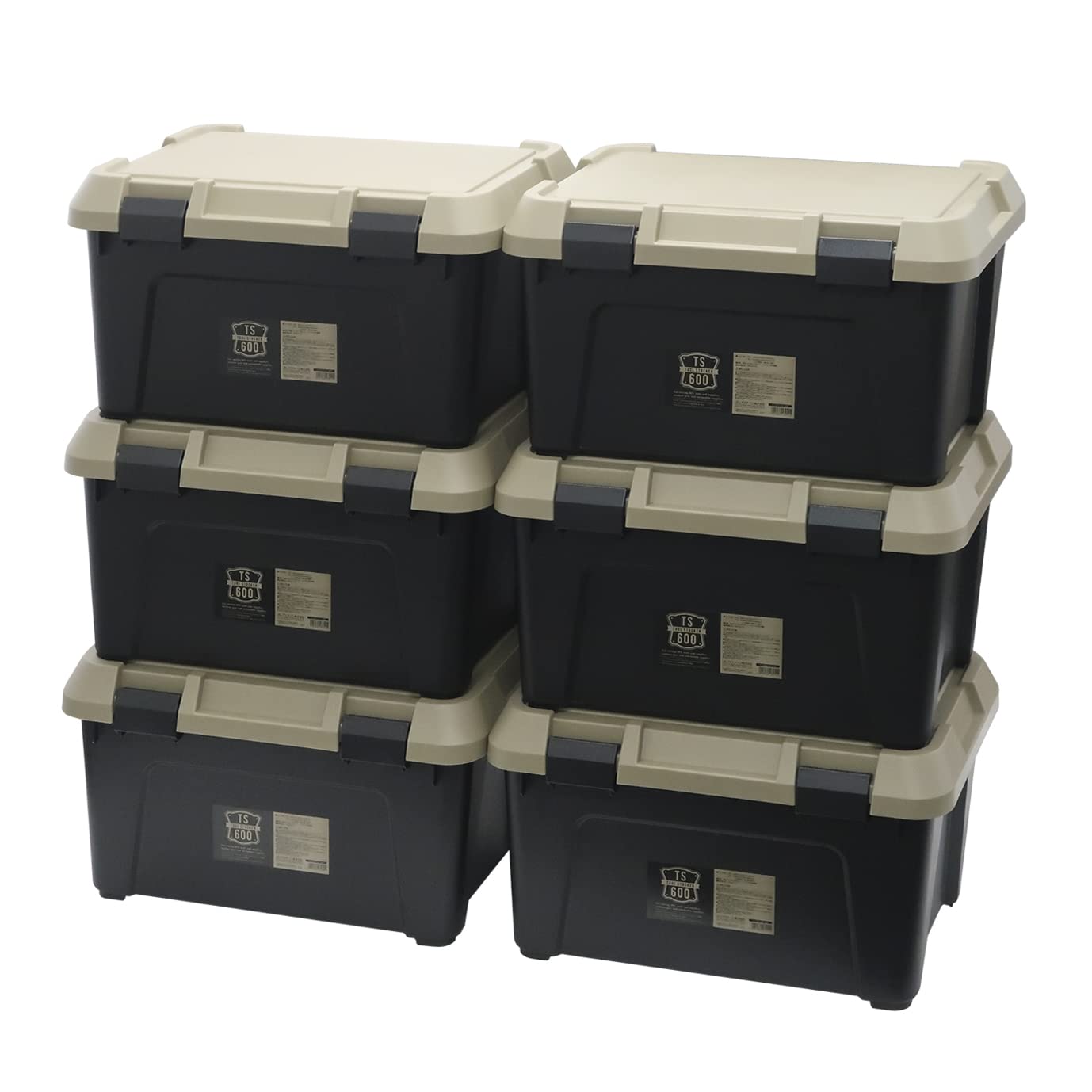 楽天お買い得本舗　岡山店JEJアステージ 収納ボックス 日本製 アウトドア キャンプ 踏台 耐荷重80kg 車載 積み重ね [Sシリーズ ツールストッカー 600S] 幅60×奥行38×高さ33cm 6個セット