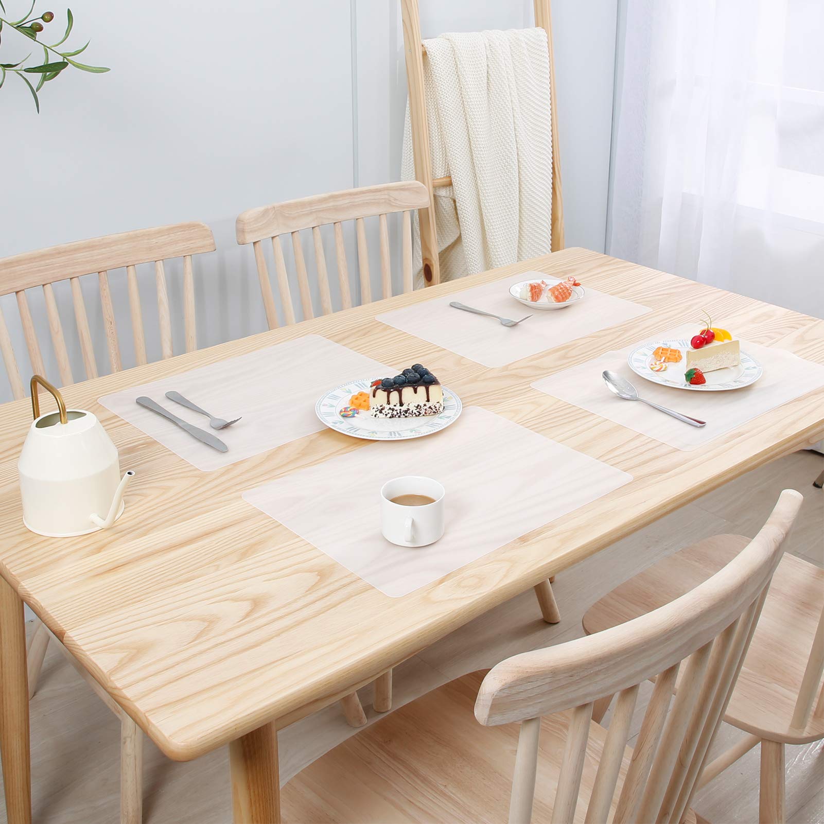 Topfinel ランチョンマット シリコン 4枚セット 撥水 多機能 耐熱 滑り止め 洗いやすい 安全シリコン ..