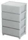 JEJアステージ(JEJ Astage) 収納チェスト デコニーシーヴォ ワイド 4段 ライトグレー 日本製 41D x 54W x 86H cm