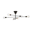 インターフォルム シーリングライト LT-2679 アストル ブラック 電球なし・別売 6灯 インダストリアル 真鍮