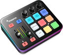 MAONO ゲーミングオーディオミキサー オーディオインターフェース ミュート ボイスチェンジャー リバーブ PC/スマホ/マイク/ヘッドホン対応 オーディオミキサー ゲーム用 配信 ポッドキャスト 実況 XLR接続 RGB機能 ポータブル一 ミキサー