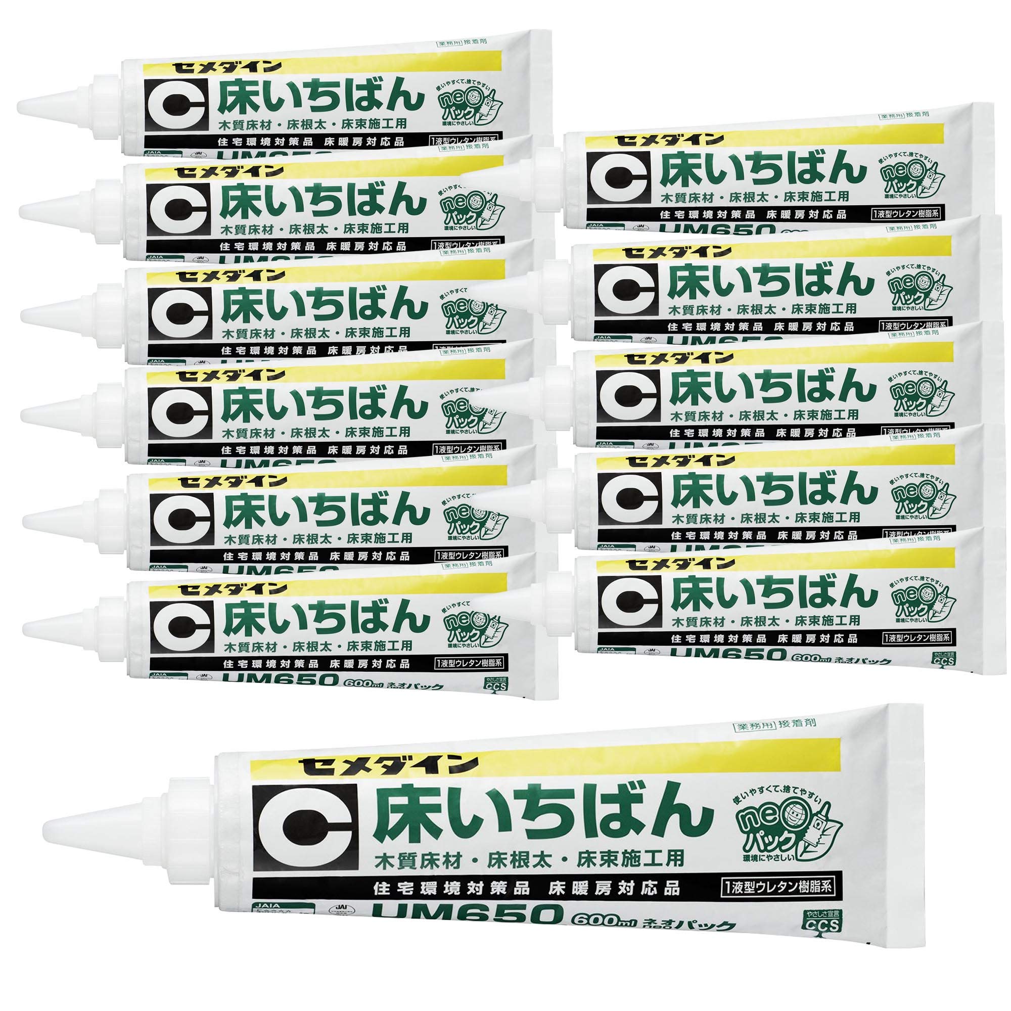 セメダイン(CEMEDINE) UM650 床いちばん 床用ウレタン接着剤 淡褐色 600ml 床 フローリング 床鳴り AR-172 12本セット
