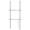 武田コーポレーション 【衣類収納・つっぱり棚・壁面収納】 ブラック 75~120×9×220~280cm 突っ張りデザインハンガーラック C0-TP75BK ブラック/ウォールナット