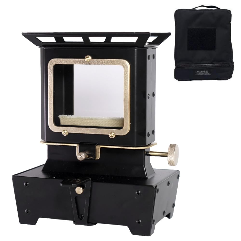 楽天お買い得本舗　岡山店CAMVIL MEOGURI アイロンストーブ オイルランタン アイロン ストーブ キャンプ アウトドアポータブルバーナー焚き火冬キャンプストーブ多用途 収納バッグと替え芯付き （ブラック）