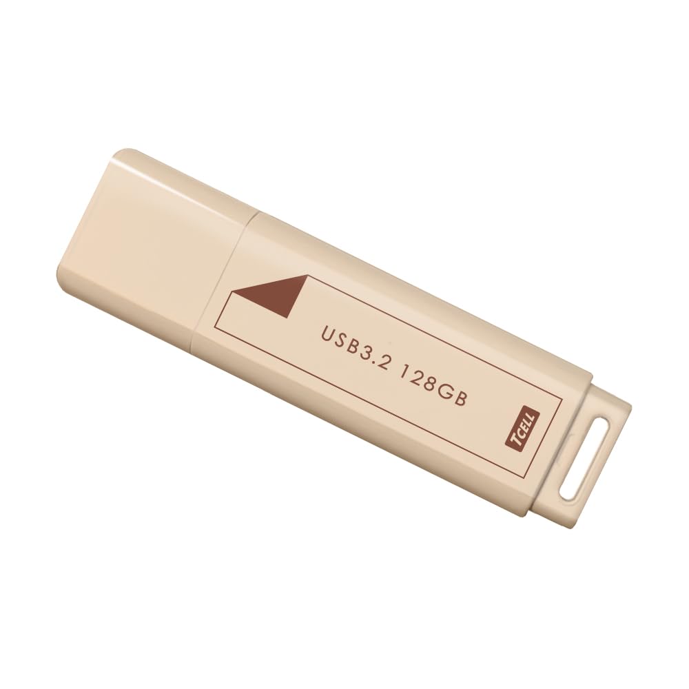TCELL 文房具風 (ミルクティー) USBメモリ 128GB 台湾製 USB3.2 Gen1 (最大読込速度100MB/s) フラッシ..