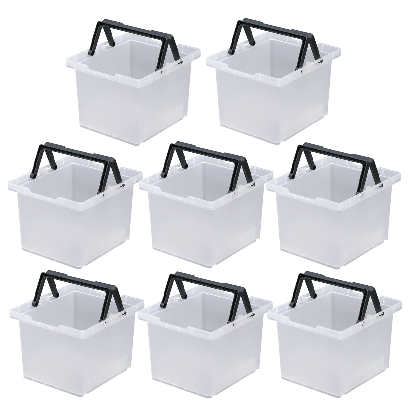 楽天お買い得本舗　岡山店JEJアステージ 収納ボックス セパレートバスケット #75 クリア 日本製 アウトドア キャンプ 積み重ね SPB-N75C [幅30.8×奥行36.3×高さ24cm] 8個セット