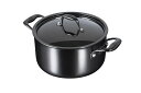 Zwilling ツヴィリング 「 ネロ ストックポット 24cm 6.2L ブラック コーティング 」 両手 鍋 深型 ステンレス 蓋つき IH対応 10年保証 【日本正規販売品 】64433-240