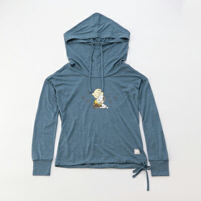 Snoopy & Charlie Funnel Hoodie フーディー（ブルーミラージュメランジ）スヌーピー ヨガウェア トップス 長袖 フード付き パーカー スーパーナチュラル コラボ ヨガ スポーツ レディース おしゃれ かわいい キャラクター グッズ 大人 向け プレゼントsupernatural