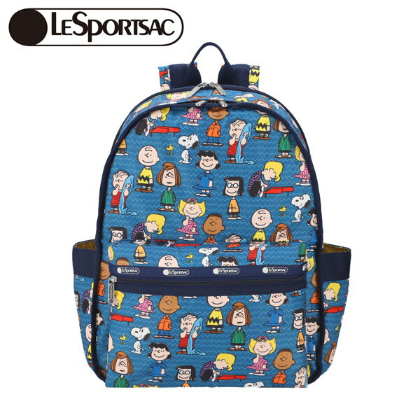 PEANUTS×LeSportsac ROUTE BACKPACK (ピーナッツギャング) スヌーピー リュック バックパック レスポートサック コラボ バッグ リュックサック a4 ノートパソコン 通学 通勤 おしゃれ かわいい キャラクター グッズ 大人 向け プレゼント LeSportsac PEANUTS GANG