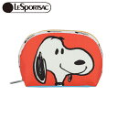 PEANUTS×LeSportsac MEDIUM DOME COSMETIC (スヌーピー＆パル) スヌーピー レスポートサック コラボ ポーチ マチ付き ドーム型 SNOOPY ピーナッツ スヌーピーグッズ ギフト おしゃれ かわいい キャラクター グッズ プレゼント LeSportsac Special Placement