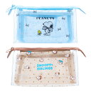 スヌーピー クリアポーチ mitte (メッシュ/マチ) スヌーピー ポーチ 自立 クリア 透明 PVC 小物入れ ペンケース SNOOPY スヌーピーグッズ ギフト プレゼント おしゃれ かわいい ピーナッツ キャラクター グッズ