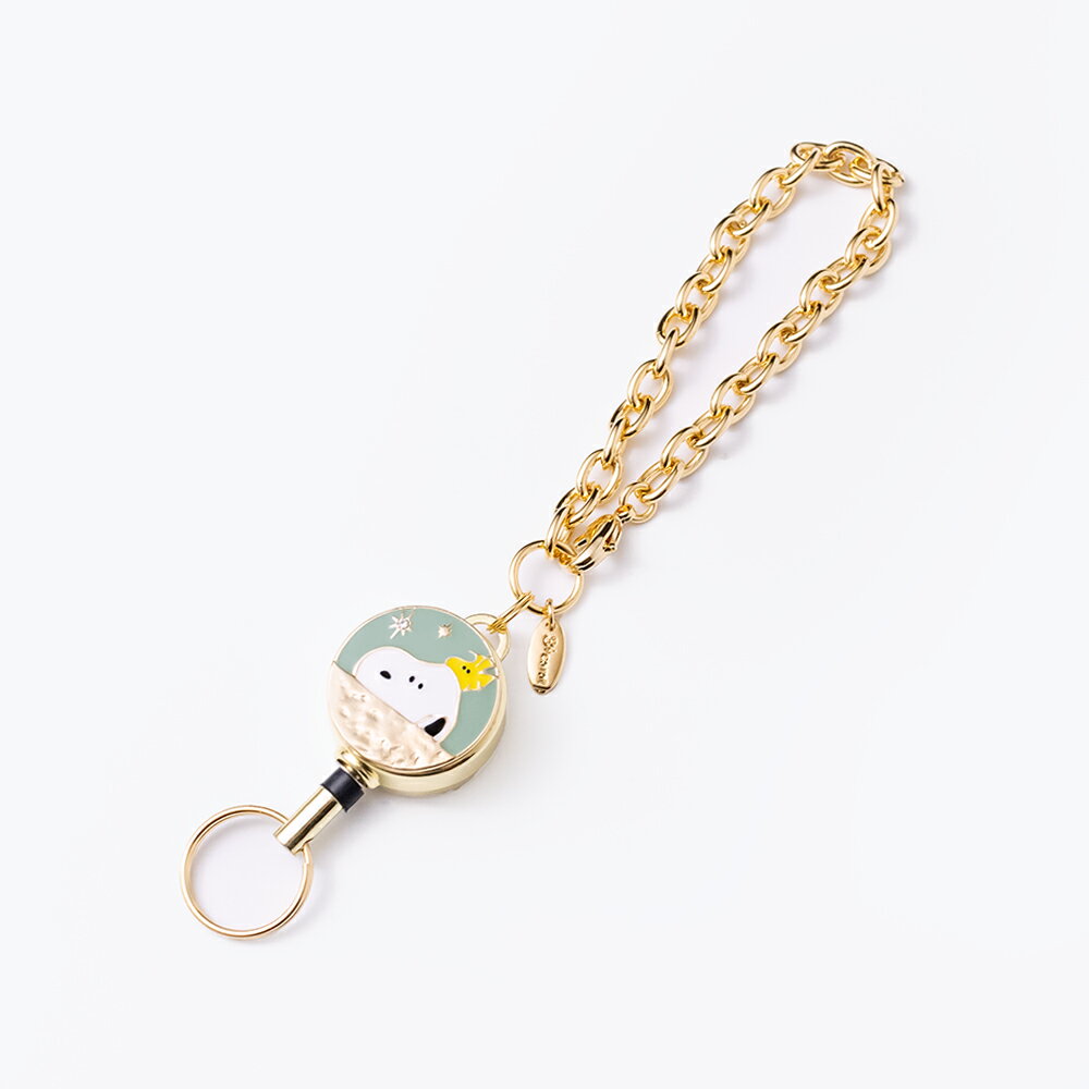 楽天おかいものSNOOPY　楽天市場店リールキーホルダー・PEANUTS （キラキラひょっこりスヌーピー＆ウッドストック）