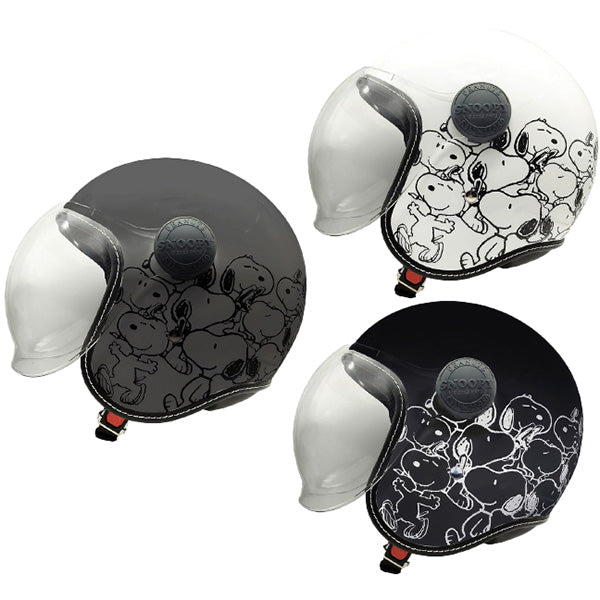 スヌーピー ジェットシールドヘルメット (スヌーピーカーニバル) SG規格適合品（スクーターから大型バイク全排気量対応） JIS2007安全規格対応 サイズ調整用のスポンジ付 ヘルメット/57〜58cm SMサイズ(一般的なレディース向けサイズ＆頭の小さい方向け)