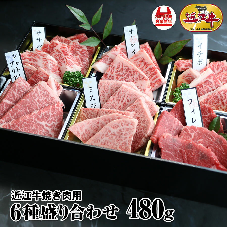 近江牛 【送料無料】近江牛焼肉6種盛り合わせ 計480g 滋賀県産 近江牛 牛肉 肉 お中元 お歳暮 ギフト 母の日・父の日シャトーブリアン・フィレ・サーロイン等御礼 お祝い 内祝ランク別ポイント変倍中