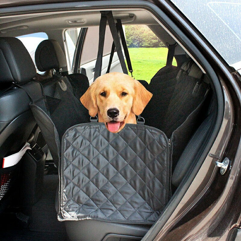 Rakuten - 犬 ドライブシート 後部座席 車 ペット 軽自動車 ペット用 後部座席シート 防水 汚れ防止 お出かけ シートカバー 防汚 お手入れ簡単 大型犬 ブラック 犬用 自動車 車載用 車用