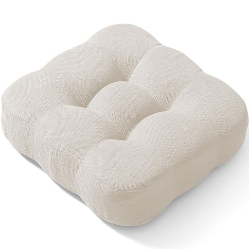 【商品仕様】サイズ:幅40cmx奥行40cmx厚さ8cm、素材:表地(ポリエステル100%)、中材(ポリウレタン100%)、重量:約0.6kg/個。対応チェア:ダイニングチェア、オフィスチェア、フロアクッション、ソファクッションなど。こんな方にオススメ:長時間のデスクワークや運転でお尻や腰が痛くなりやすい方、硬い椅子や冷たいフローリングの座り心地を改善したい方、インテリアに合わせたおしゃれで機能的なクッションを探している方 【やわらか低反発&amp;2層構造中材】内側は2重構造の高密度ポリウレタン低反発素材を採用し、しっかりと体を支えて、お尻と腰を優しく包み込み、圧力を分散し、座り心地抜群です。木製の椅子やフローリングの床に長時間座っていても、ふかふかの座り心地でお尻が痛くなりません。座布団カバーは麻のような自然な風合いで通気性抜群。蒸れにくく、一年中快適にお使いいただけます。 【長時間座る方にオススメ】長い時間座っていると腰などへの負担は大きくになります。この椅子 クッションは上質な低反発素材を採用し、お尻がかかる圧力を優れた分散できにより、座り心地抜群です。