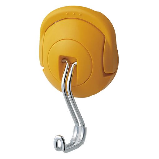 超強力なのに取り外し簡単なマグネットフック。軽い力でハンドルを手前に倒すだけ。 【最大保持荷重】 約5kgf(49N) 【カラー】 オレンジ 【外寸法(幅x奥行x高さ)】 58x38x105mm 【材質】 本体:ABS・POM、フック:スチール丸棒、ヨーク:スチール、マグネット:フェライト磁石 ※取付面の厚さや状況によっては、最大保持荷重を得られない場合がありますので、ご注意ください。