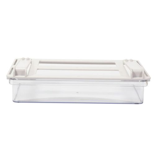 商品サイズ:幅27x奥行19.5x高さ7cm、重量:約0.34kg 素材・材質:本体/AS樹脂(耐熱温度80度・耐冷温度-20度)、枠/ABS樹脂(耐熱温度70度・耐冷温度-20度)、すべり止め/熱可塑性エラストマー(耐熱温度80度・耐冷温度-20度) 原産国:日本 耐荷重:約500g