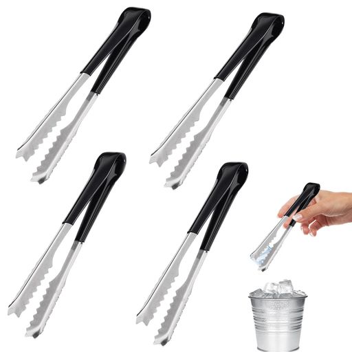 Doyime アイストング【4本セット】ステンレス アイスクリップ 氷つかみトング バーベキュークリップ 角砂糖 焼肉 トング 氷 お菓子 居酒屋用