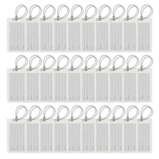 PATIKIL ラゲッジタグ 30個の柔軟なPVCトラベルバッグ名ID識別子ラベルタグ スーツケース バッグ 荷物 ハンドバッグのためのトラベルエッセンシャル ホワイト